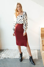 mode, square neck pattern blouse