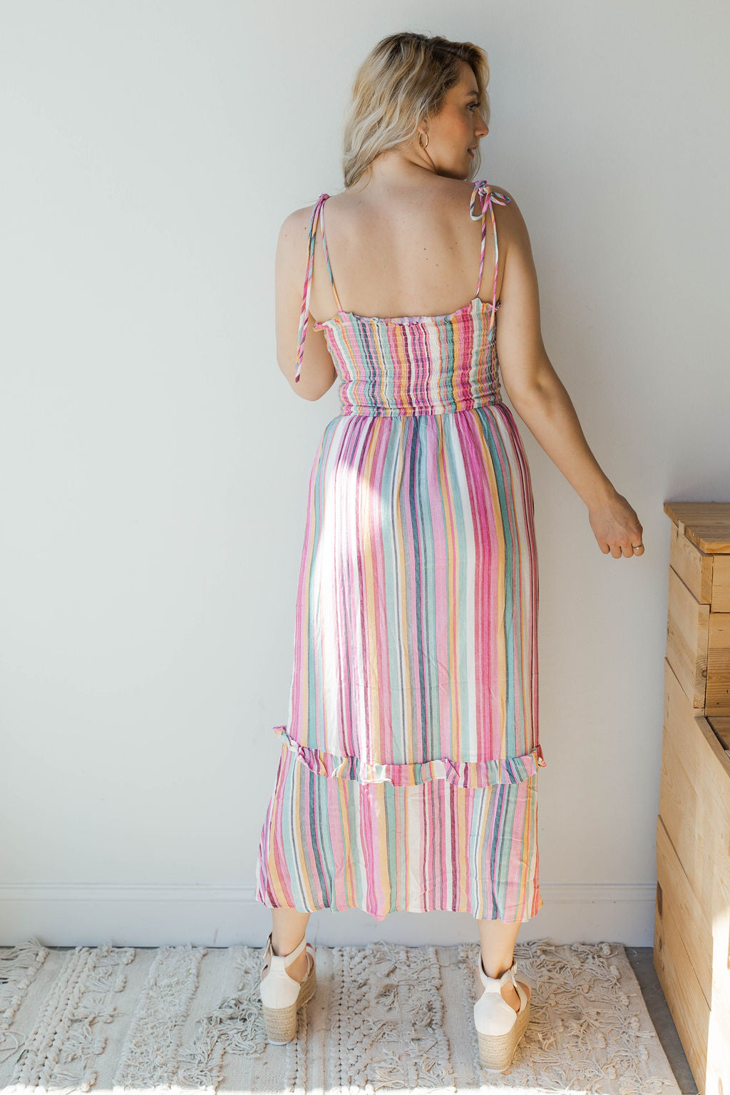 mode, summer frills maxi dress