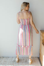 mode, summer frills maxi dress