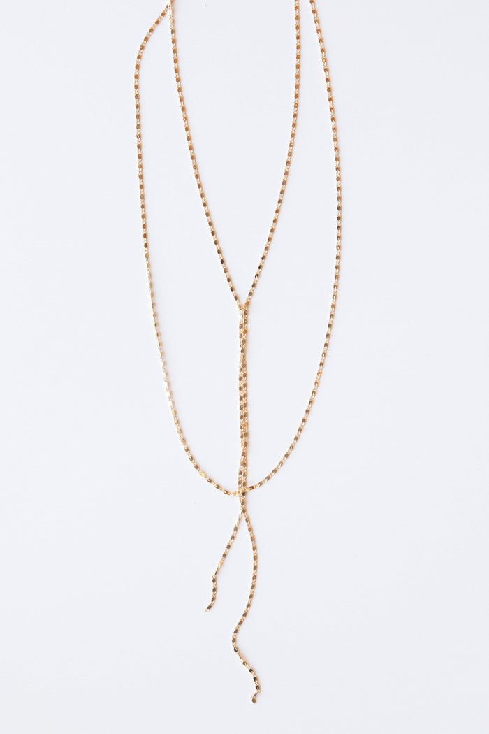 mode, shimmer lariat layers