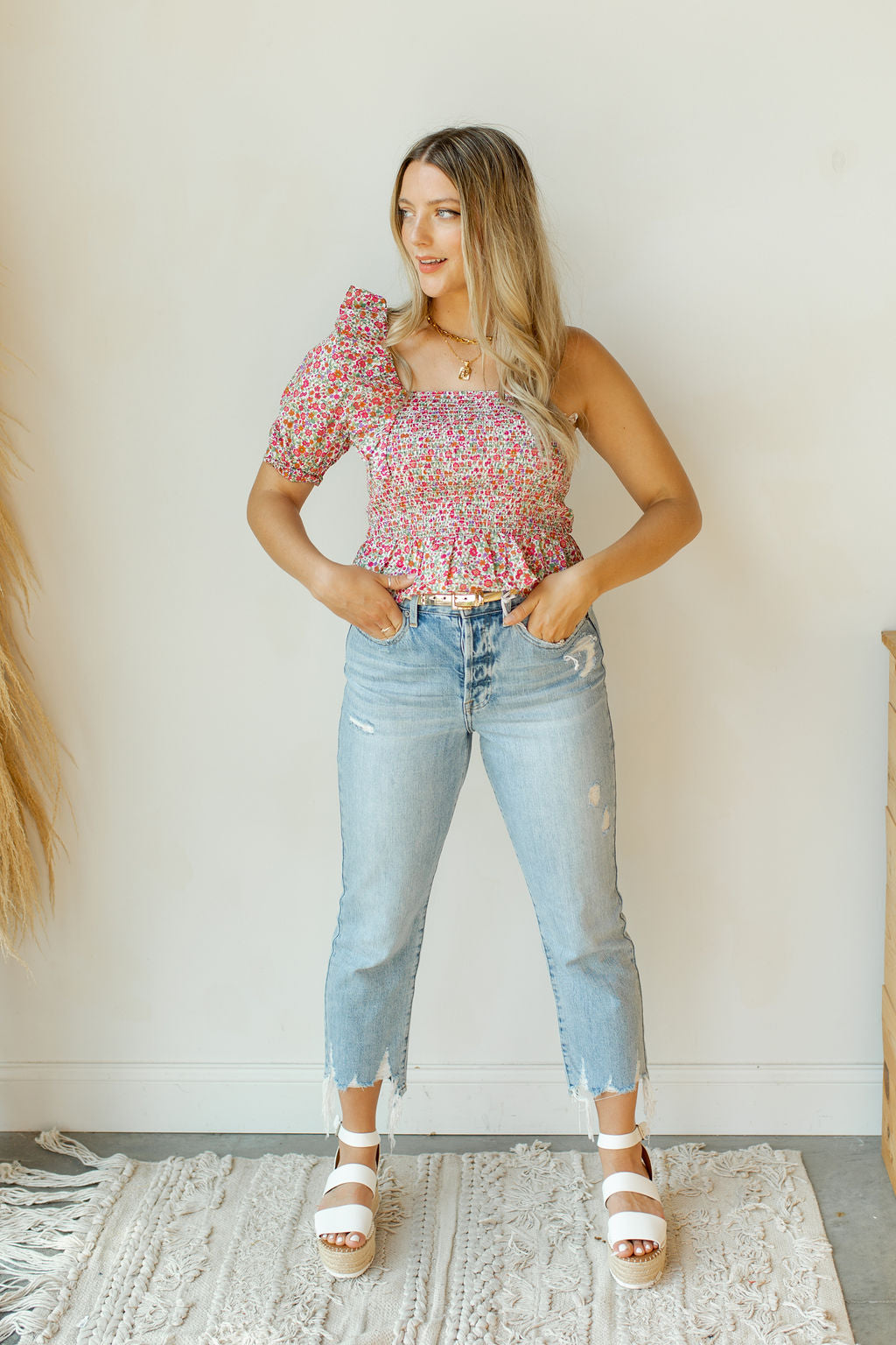 mode, forever yours one shoulder top