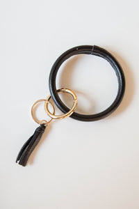 mode, leather tassel ring