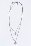 mode, sun rays coin necklace