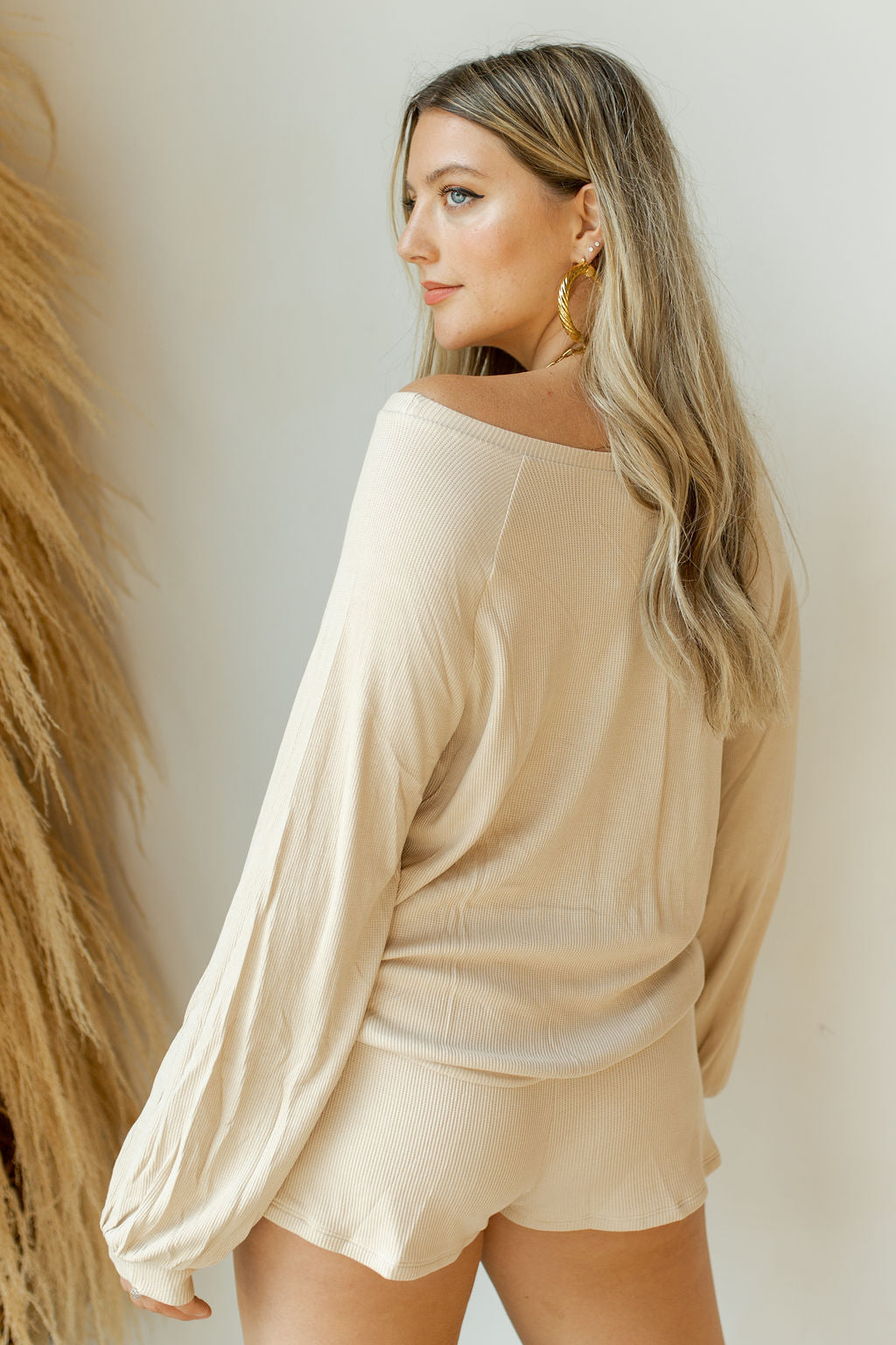 mode, hang out waffle knit set (top)