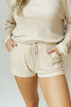 mode, hang out waffle knit set (shorts)