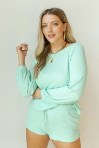 mode, hang out waffle knit set (top)