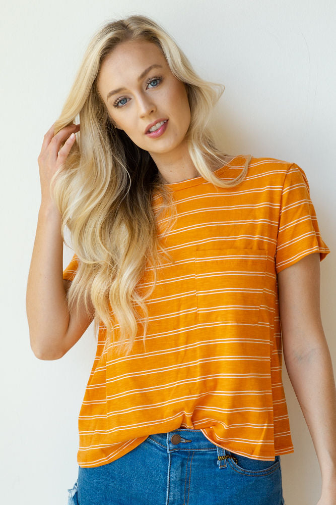 mode, cotton stripe tee