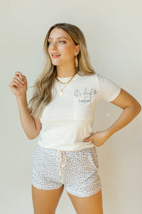 mode, spotted dot drawstring shorts