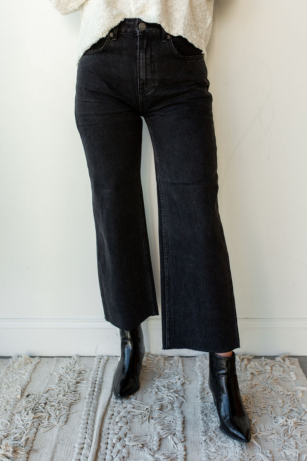 mode, gabi crop flare wvn denim pant