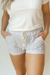 mode, spotted dot drawstring shorts