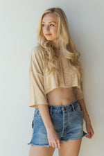 mode, sandy velour tee