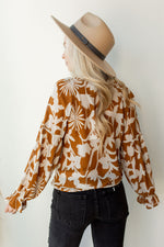 mode, puff sleeve floral blouse