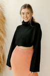 mode, cropped cowl neck top