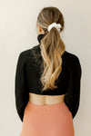 mode, cropped cowl neck top