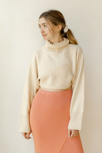 mode, cropped cowl neck top