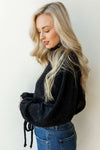 mode, cropped tie front sweater