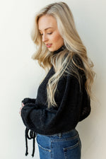 mode, cropped tie front sweater