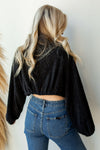 mode, cropped tie front sweater