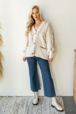 mode, distressed fuzzy cardigan