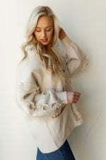 mode, distressed fuzzy cardigan