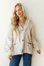 mode, distressed fuzzy cardigan