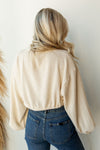 mode, cropped tie front sweater
