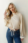 mode, cropped tie front sweater