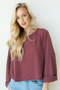 mode, ribbed dolman bell sleeve top