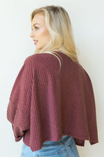 mode, ribbed dolman bell sleeve top