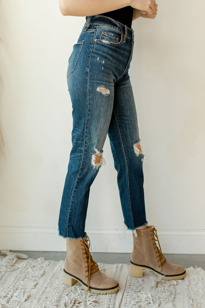 mode, straight up high rise denim