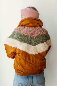 mode, puffer sherpa jacket