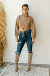 mode, count me in tie waist turtleneck