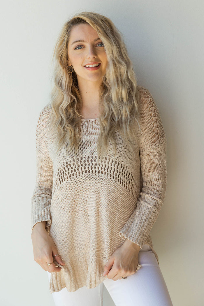 mode, scoop neck knit sweater
