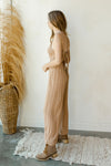 mode, rain drops tie back jumpsuit
