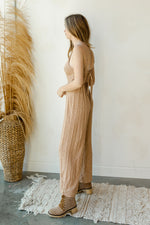 mode, rain drops tie back jumpsuit