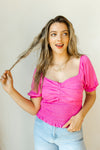 mode, power sleeve blouse