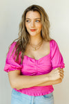 mode, power sleeve blouse