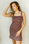 mode, poppy flower smocked mini dress