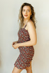 mode, poppy flower smocked mini dress