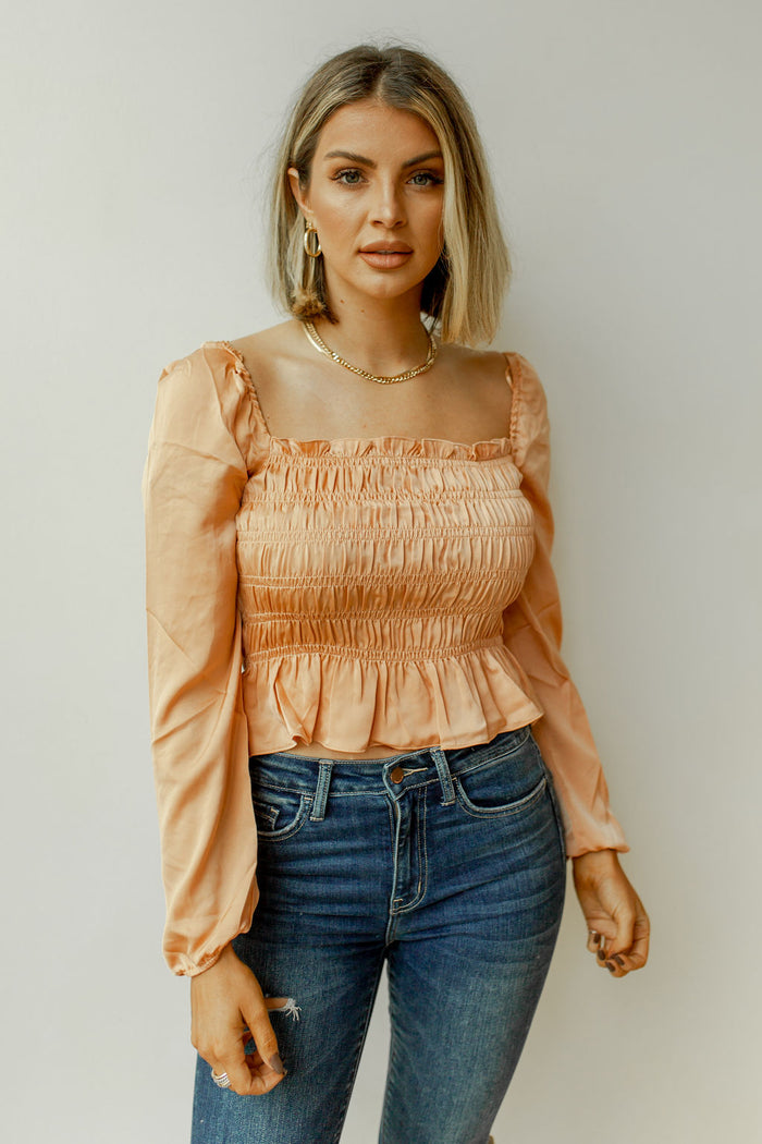 mode, puff long sleeve blouse