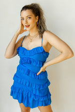 mode, spaghetti strap tiered dress