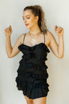 mode, spaghetti strap tiered dress
