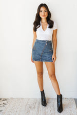 mode, v plunged ribbed bodysuit