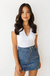 mode, v plunged ribbed bodysuit