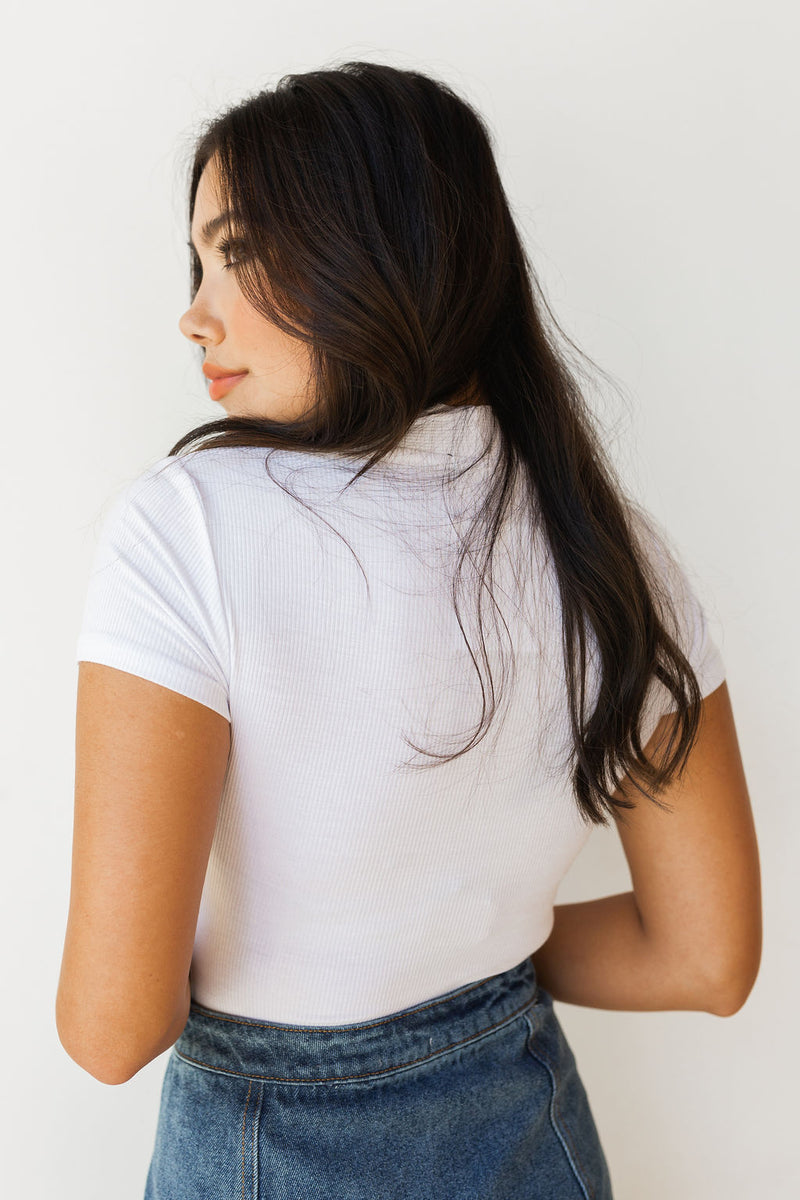 mode, v plunged ribbed bodysuit