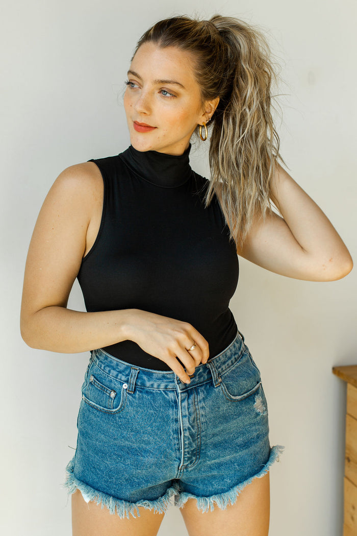mode, somedays mock neck bodysuit