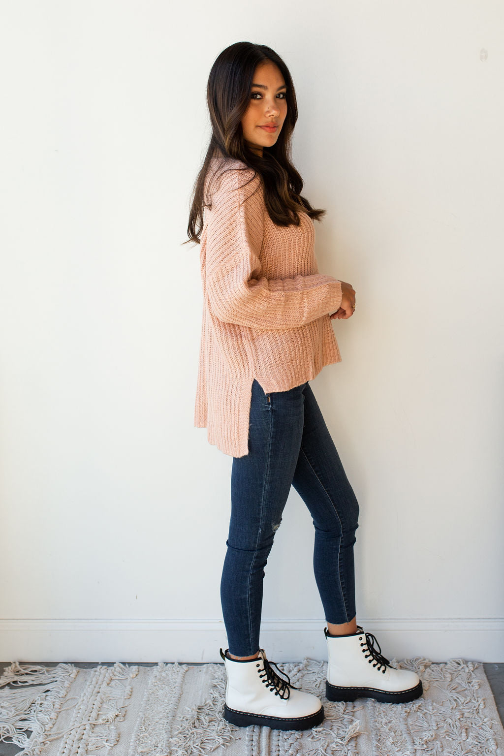 mode, Lina hi low sweater
