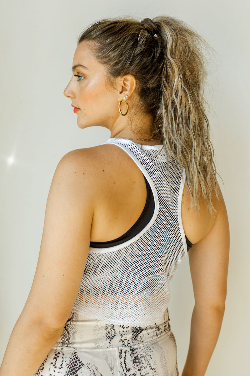 mode, mesh active cropped tank