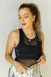 mode, mesh active cropped tank