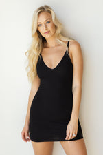 mode, come on over v neck rib dress